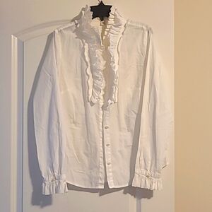 J.Crew Ruffle Button down Blouse Size 2